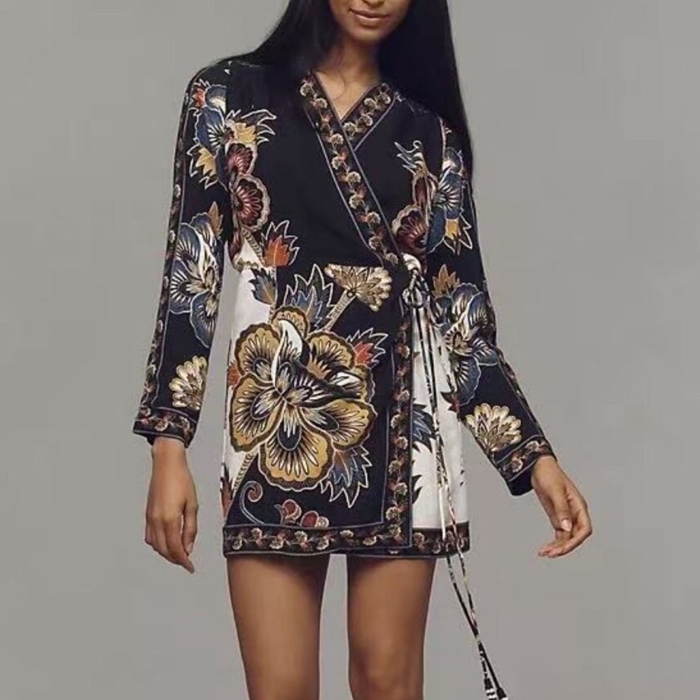 FARM Rio NWOT Multicolor Floral Wrap Dress